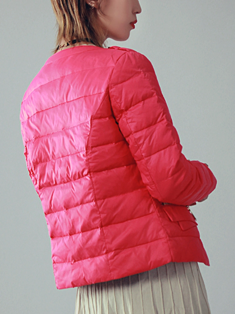 Customize Winter Polyester Pink Fashion and Functional Superlight Down Jacket Factory Supplier