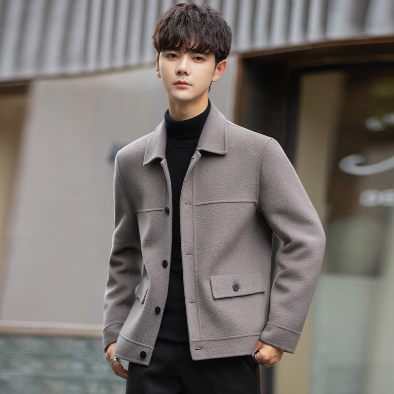 New Youth Double-Sided Woolen Coat Short Mens Jacket Trendy Casual Coat Jkt-573