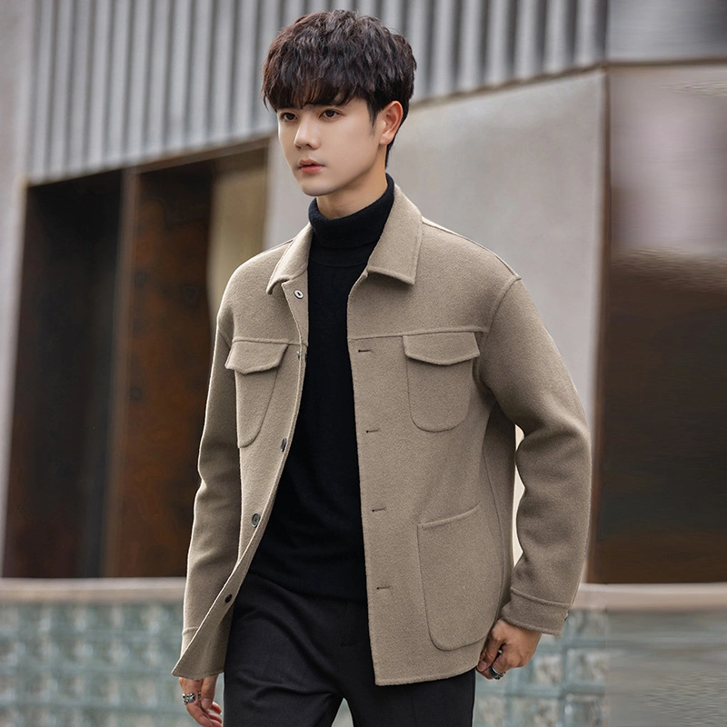 New Youth Double-Sided Woolen Coat Short Mens Jacket Trendy Casual Coat Jkt-573