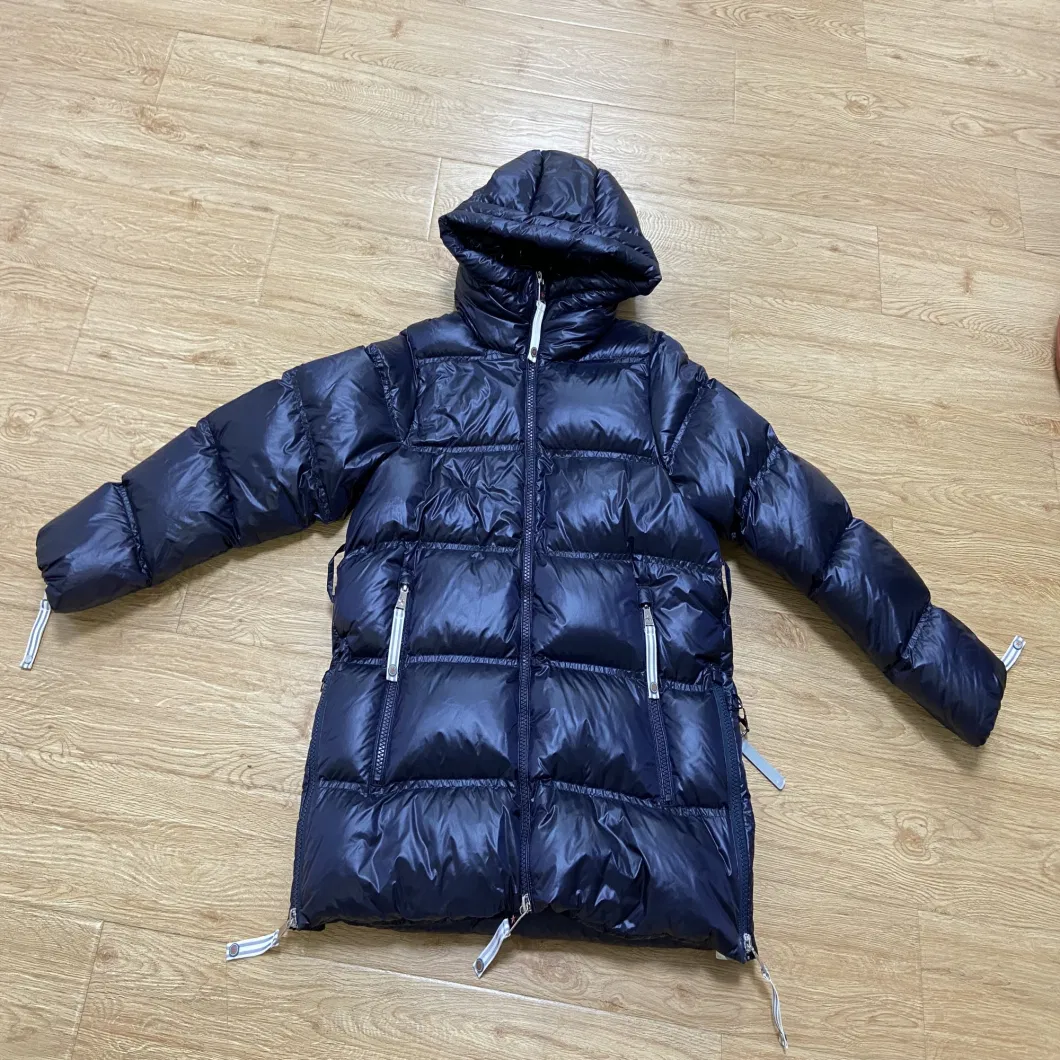 Asiapo China Factory Women&prime;s Winter Warm Lightweight Hooded Midium Quilted Padded Jacket with Stringers