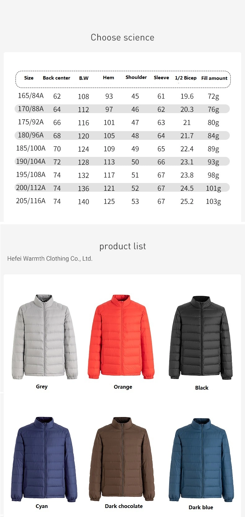 China Outdoor Winter Japanese Standard 90% White Duck Down Puffer Down Jacket for Men&Women