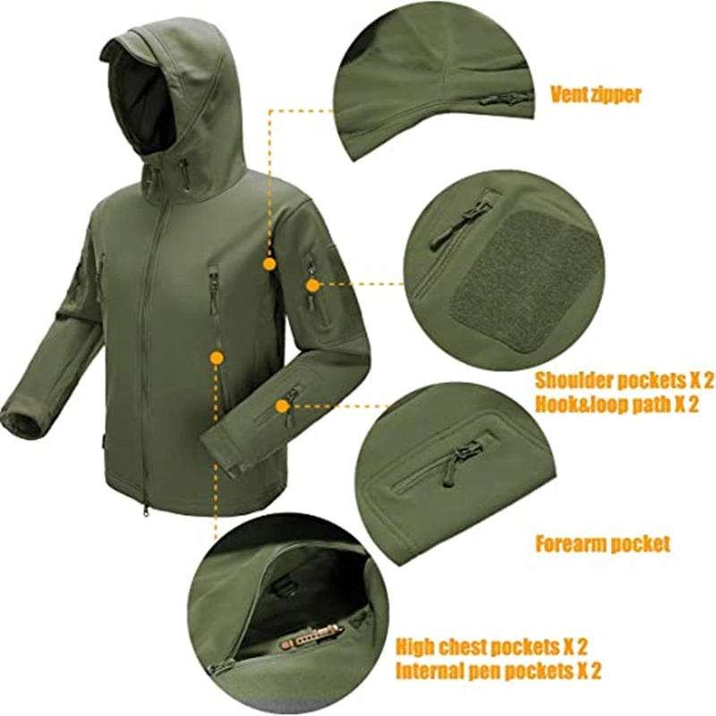 Outdoor Stylish Waterproof Windbreaker MID-Length Tactical Ultralight Windbreaker Hoodie Jacket for Men