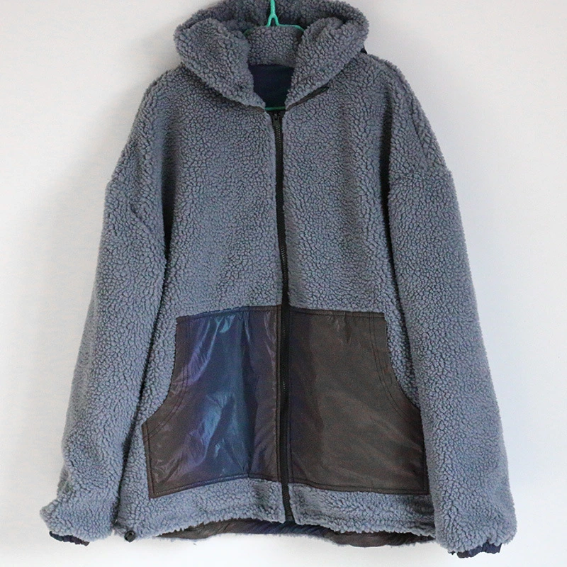 Durable Reflective Coat with Inner Micro Polar Fleece Waterproof Reversible Jacket for Men