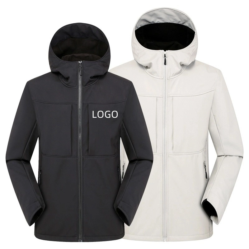 Custom High Quality Breathable Fleece Lined Warm Hood Tactical Coat Outdoor Hiking Ski Soft Shell Waterproof Windbreaker Jacket