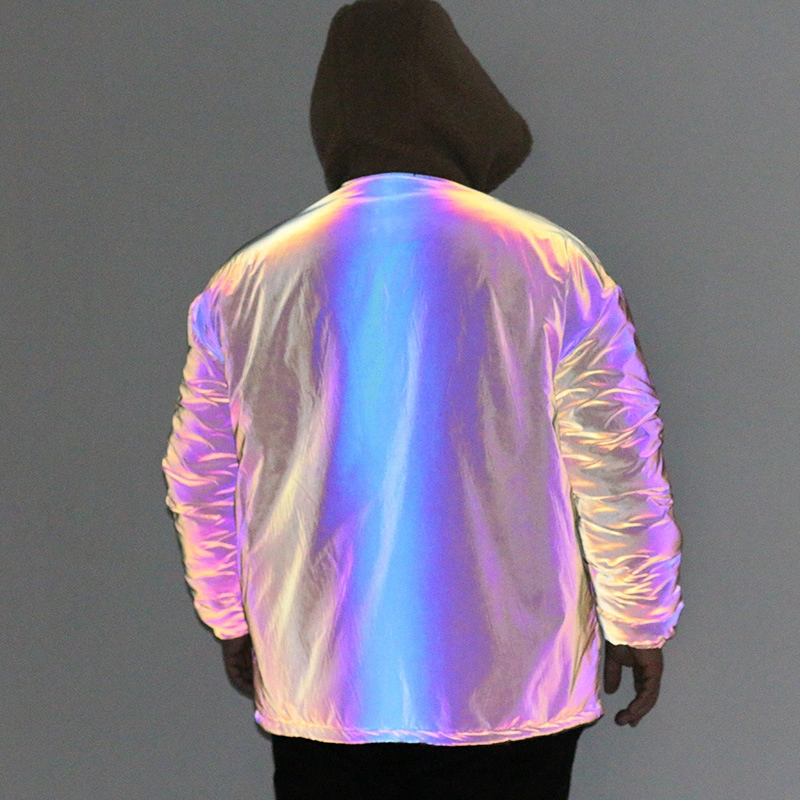 Durable Reflective Coat with Inner Micro Polar Fleece Waterproof Reversible Jacket for Men