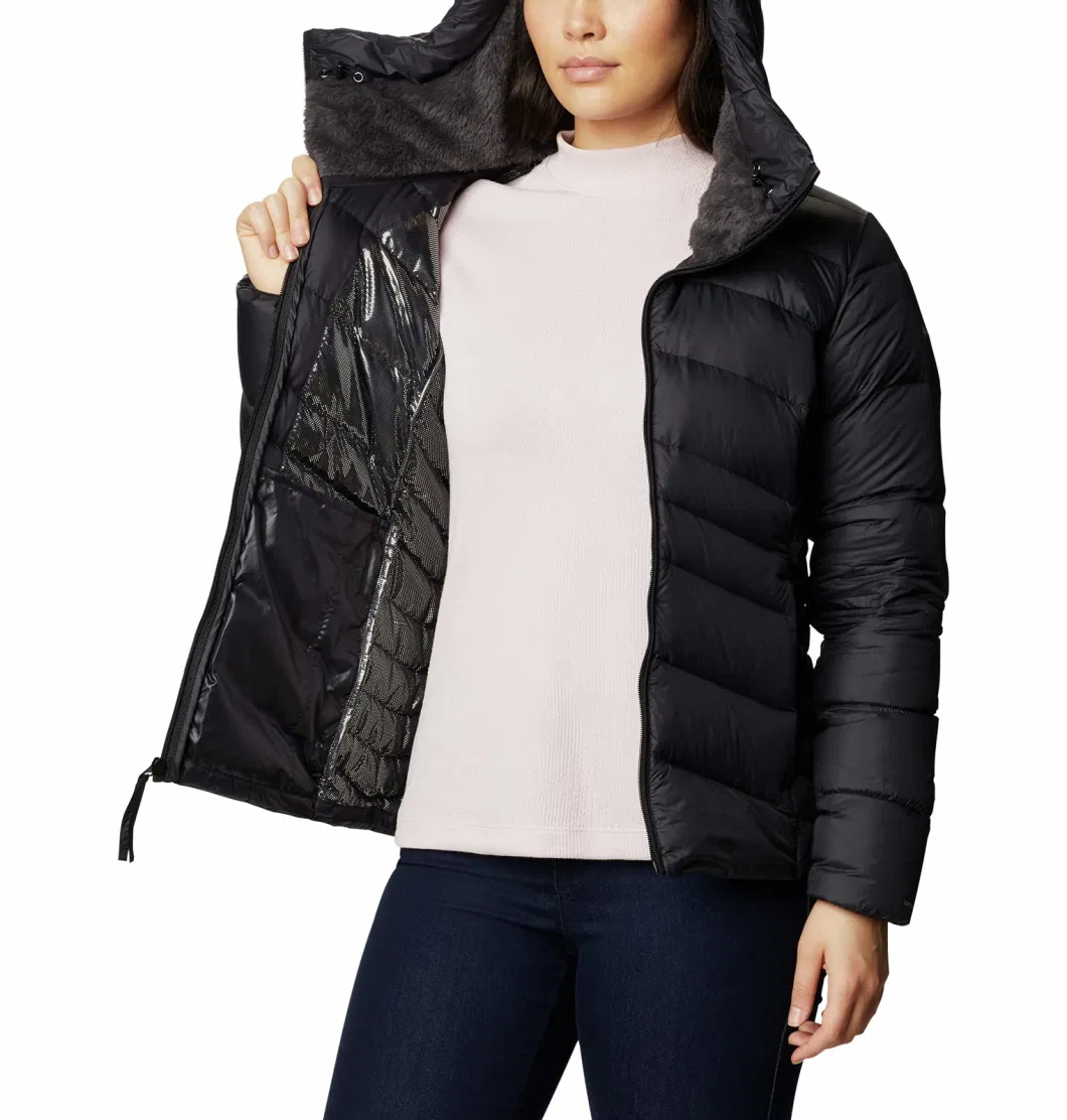 Asiapo China Factory Women&prime;s Pure Colar Thermal Parka Down Hooded Jacket Available in Plus Size