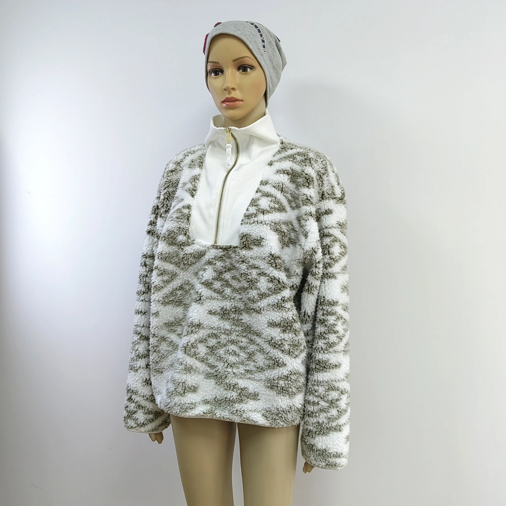 Couple Pyjama Hooded Fleece Jacket for Women Turtleneck Sherpa Fleece Pyjamas