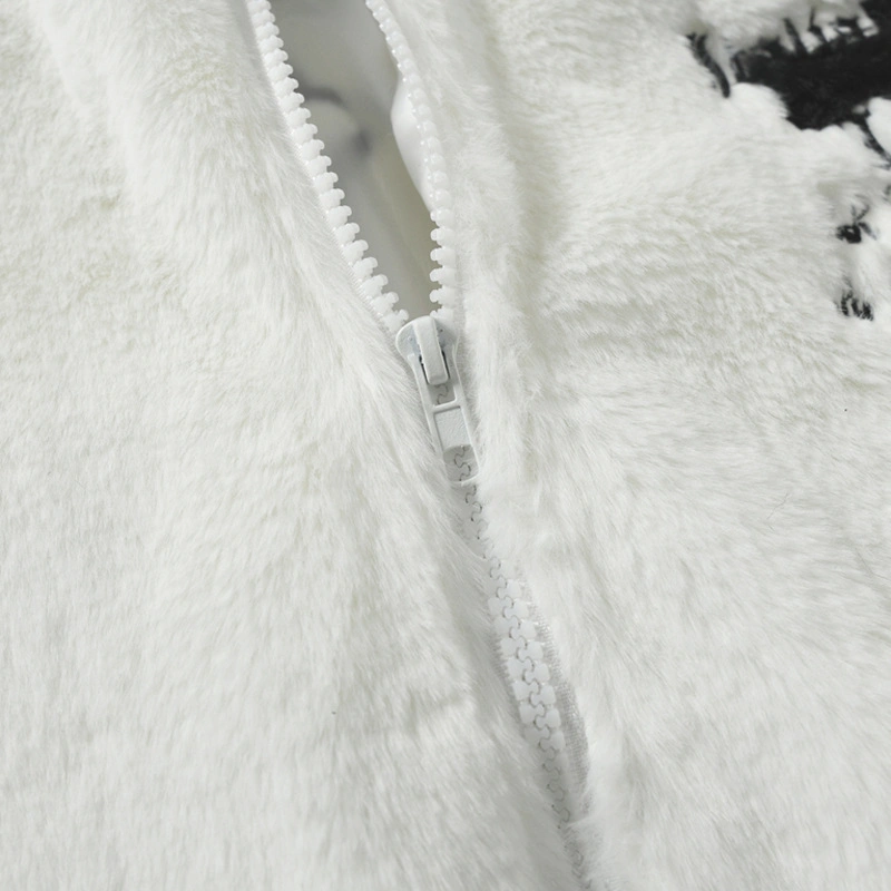 Faux Rabbit Fur Coat Men&prime;s Fashion Brand Loose Street Couple Fleece-Lined Jacket