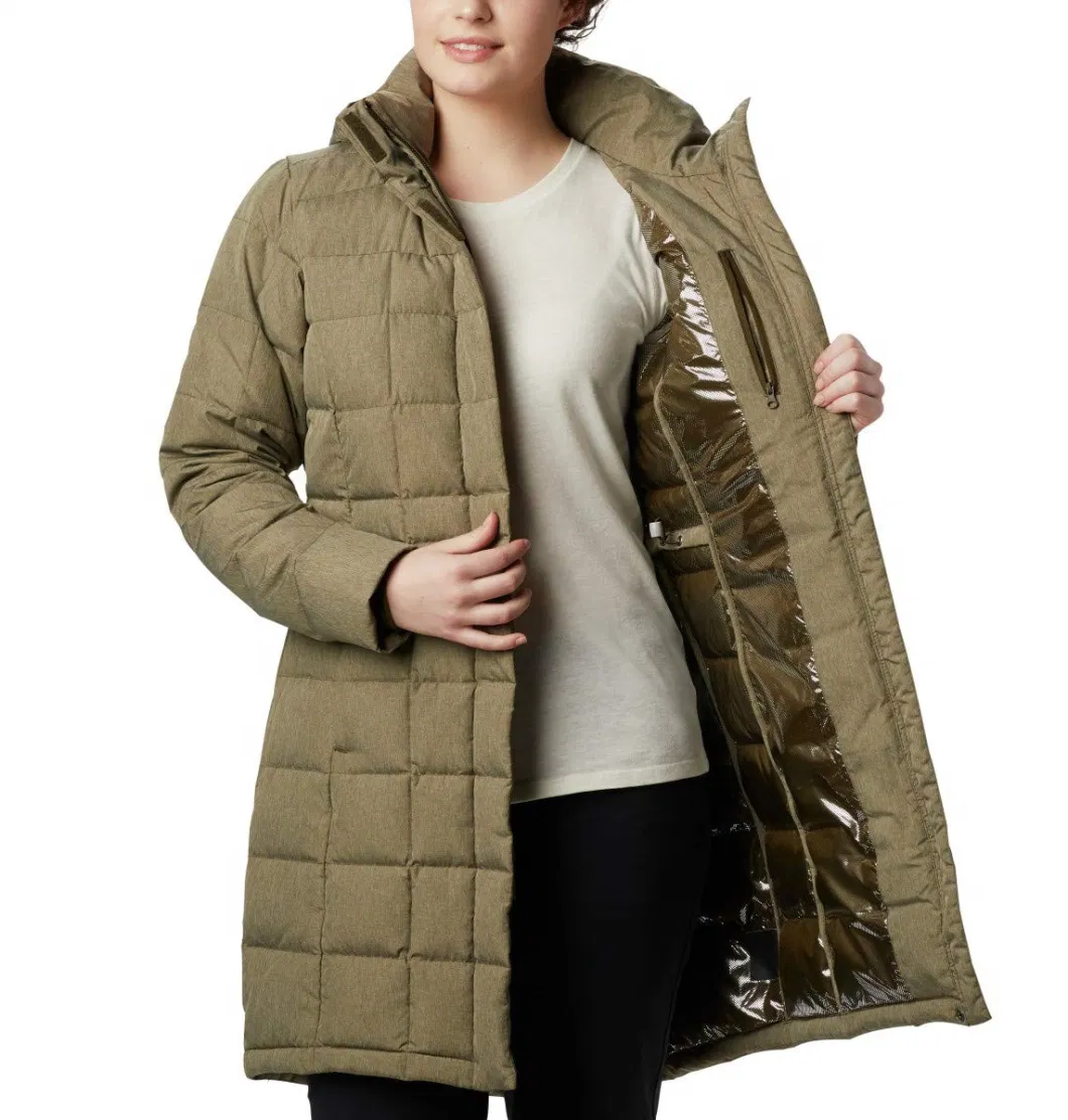 Asiapo China Factory Women&prime;s DWR Insulated Lightweight Long Down Parka Jacket with Removable Hood