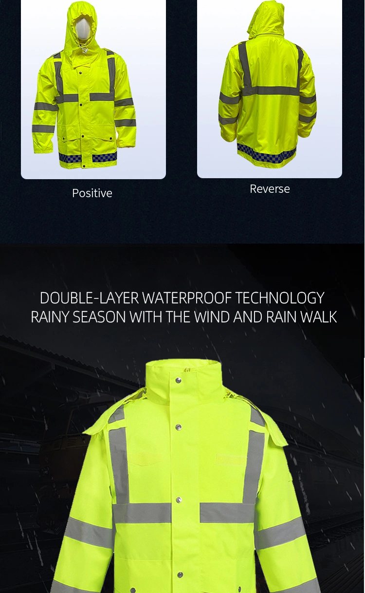 Parka Reflective Padding Keep Warm Coat Jacket Safety Workwear Raincoat