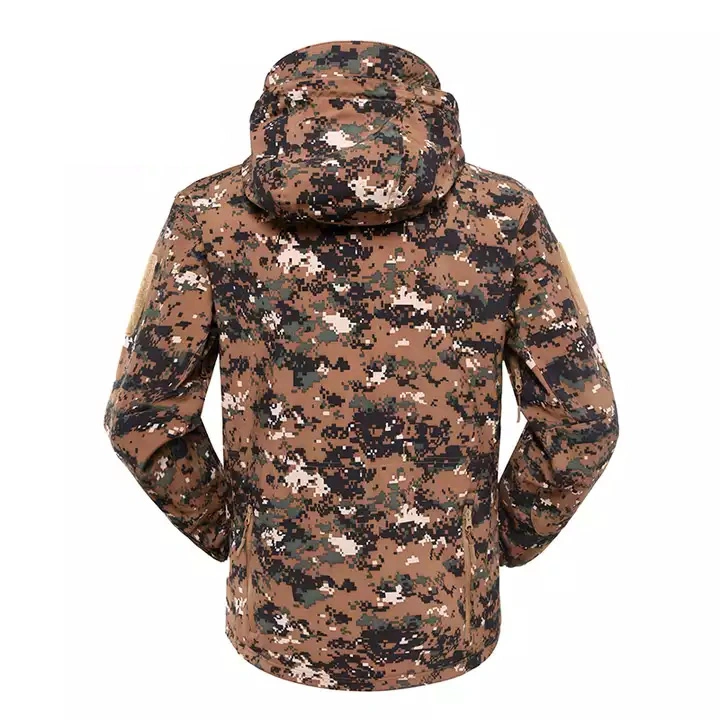 Manufacturer Custom Italy Digital Camouflage Outdoor Hiking Camping Coat Camouflage Fleece Military Soft Shell Jacket