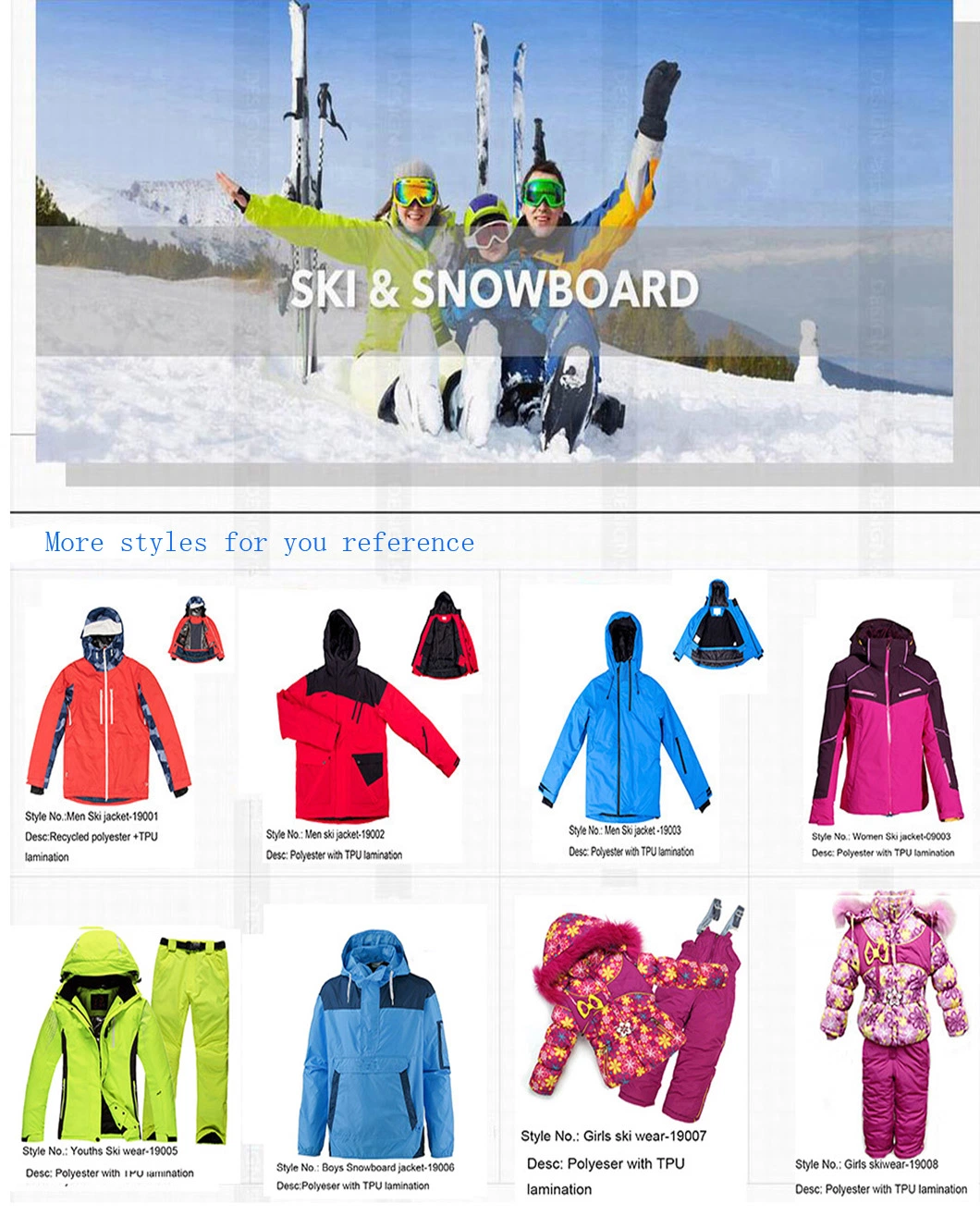 Woman Warm Coat Ski Jackets Waterproof Windbreak Jackets