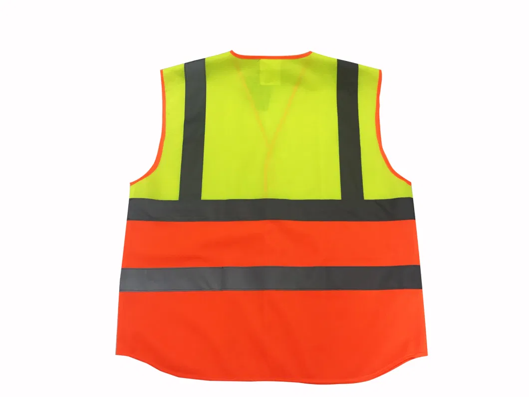 High Visibility Reflective China Safety Vests with Hook and Loop Front Closure
