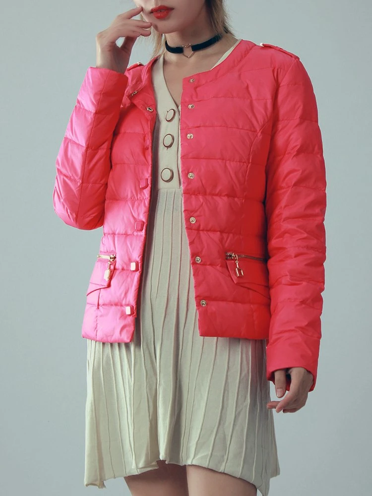 Welcome Customize New Lightweight Down Jacket Women&prime; S Short Red Color-Duck Down Jacket 2024 New Style Factory Supplier