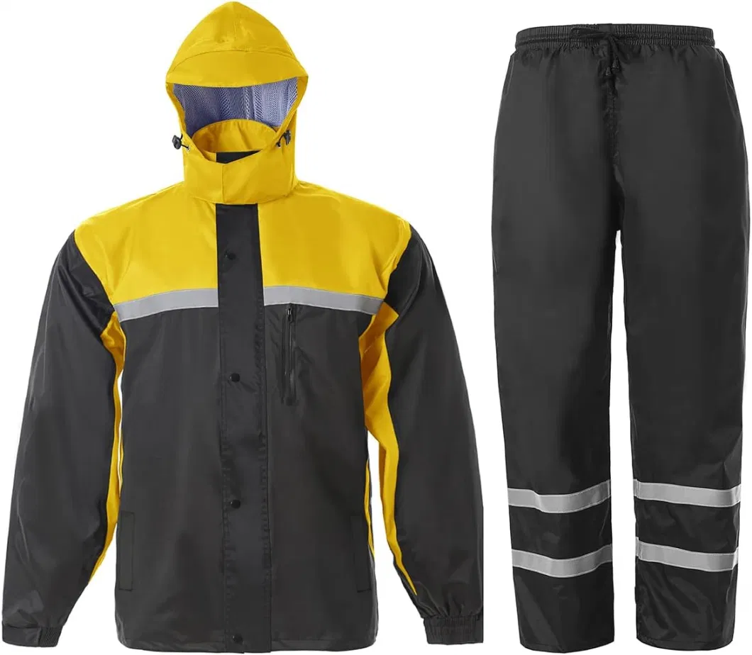 Men&prime;s Rain Suit High Visibility Reflective Work Rain Jacket
