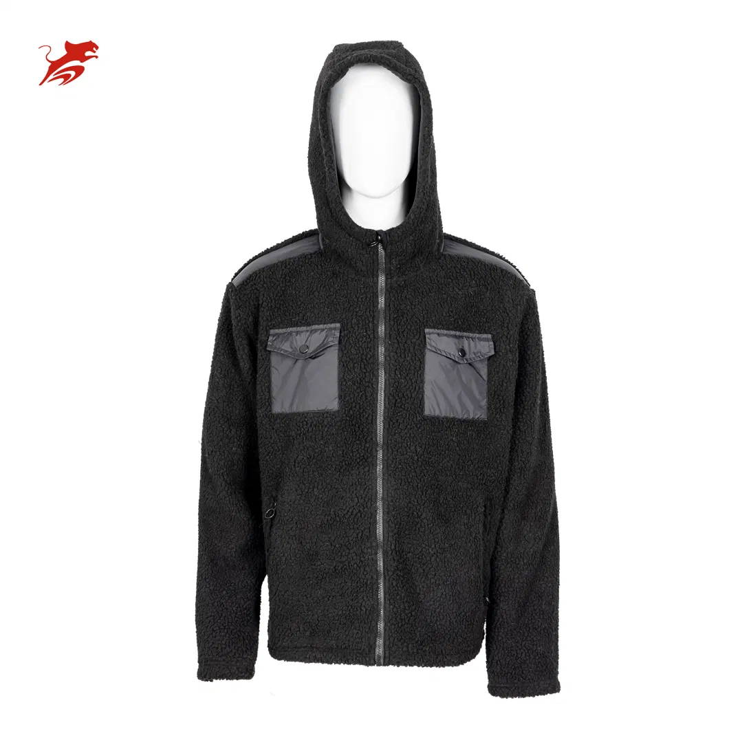 Asiapo China Factory Manufacturer Men&prime;s Hooded Winter Special Wear Customized Fashion Outdoor Coral Fleece Jackets