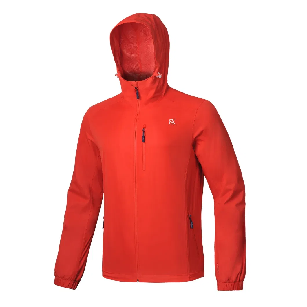 Men Waterproof Windproof Breathable Jacket with Hoody Windbreaker Lightweight Clothes Rain Jacket with Mesh Lining