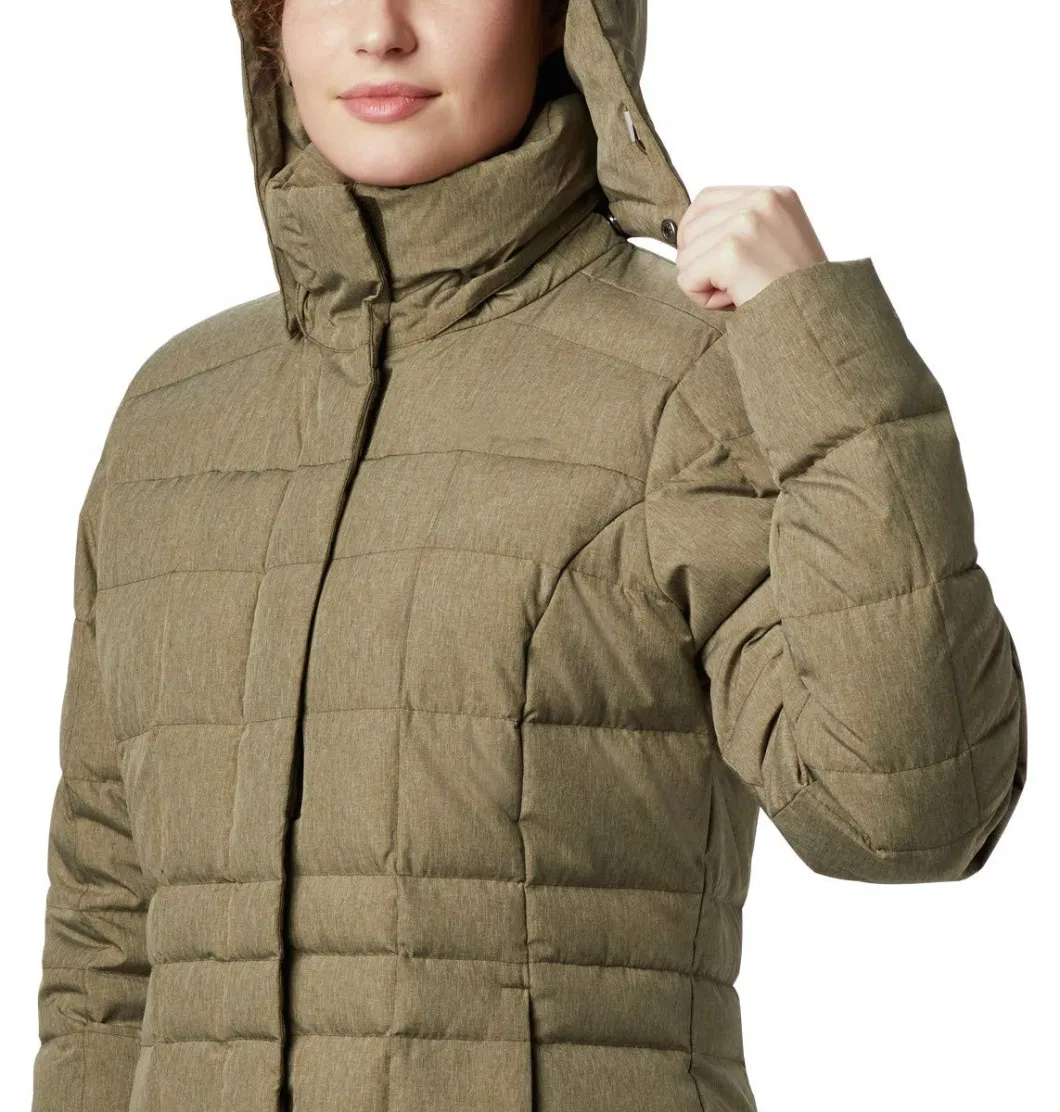 Asiapo China Factory Women&prime;s DWR Insulated Lightweight Long Down Parka Jacket with Removable Hood