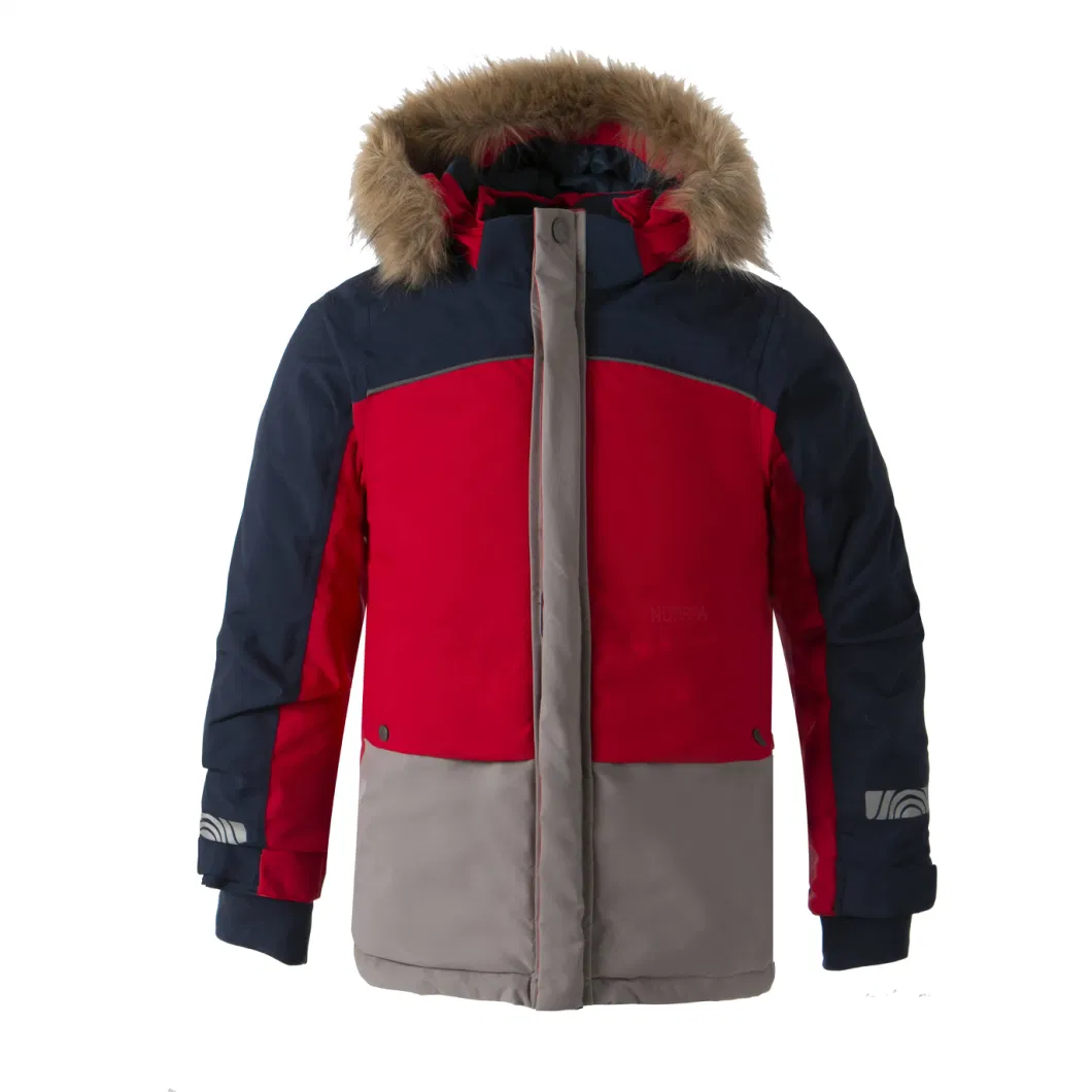 Girl&prime;s Pink Fur Outdoor Coats Waterproof Ski Jacket