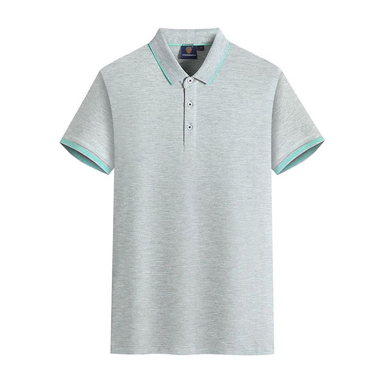 Intercolored Neck and Sleeve 50cotton 50polyester Men and Women Polo Short Sleeve Enterprise Work Clothes Manufacturer