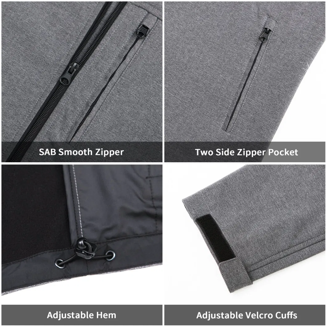 High Quality Mens Inner Dark Gray Fleece Lightweight Windproof Polar Sport Warm Winter Jacket Coat