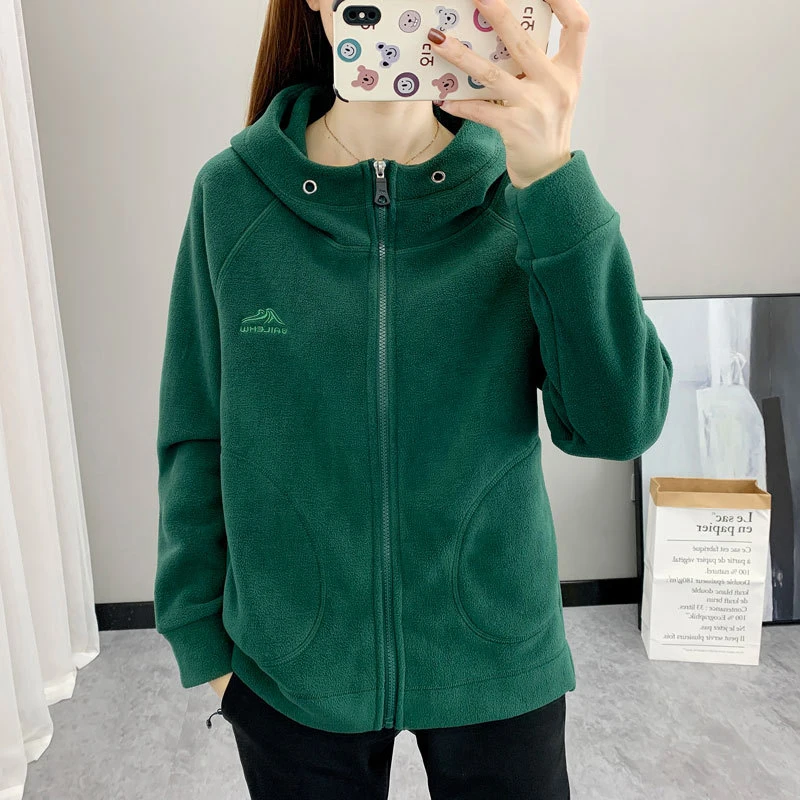 Autumn and Winter Outdoor Warm Fleece Jacket Women&prime; S Coat Sports