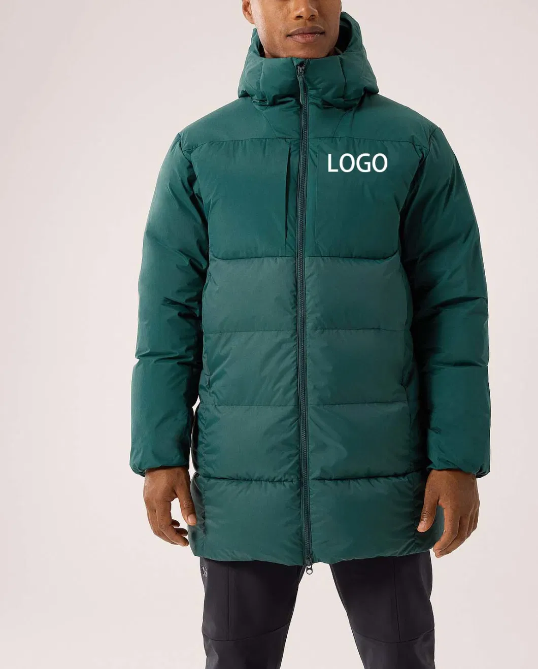 Manufacturer Custom Logo Men&prime;s Winter Puffer Long Coat Windproof Waterproof Down Jacket