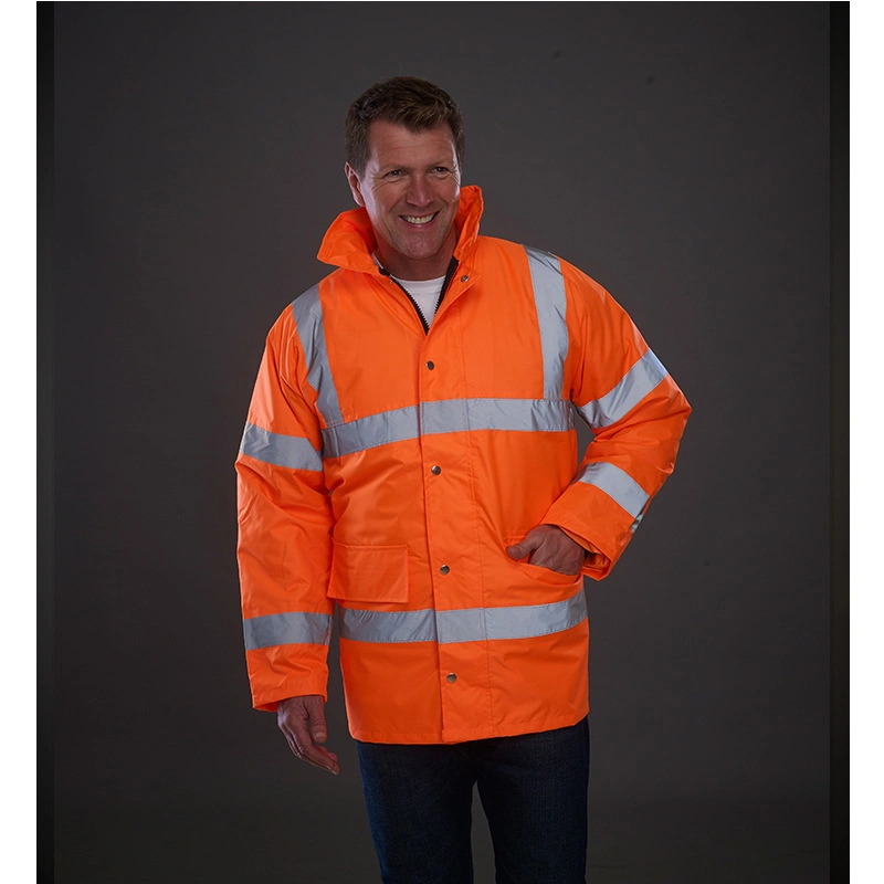Hot Sale Custom Logo Polyester Full Zipper Waterproof Windbreaker Winter Jacket Safety Reflective Men Jacket