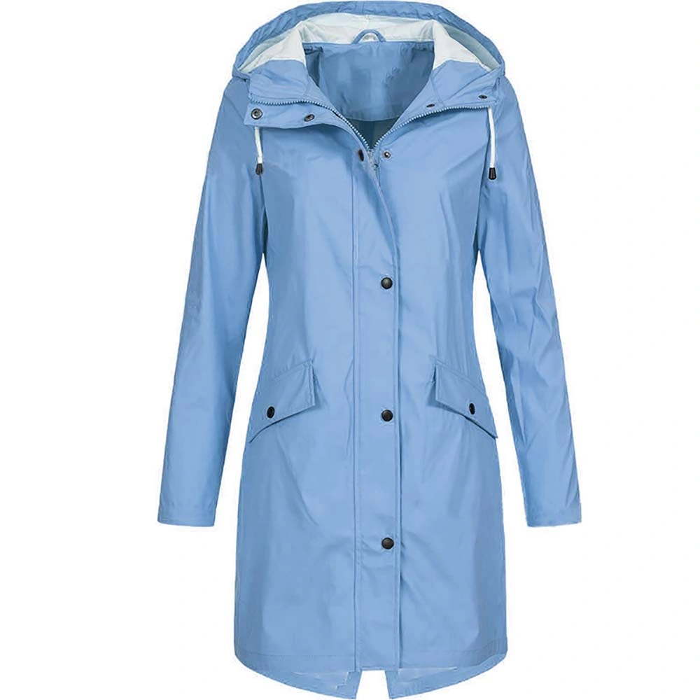 Women&prime; S Fashion Waterproof PU Windbreaker