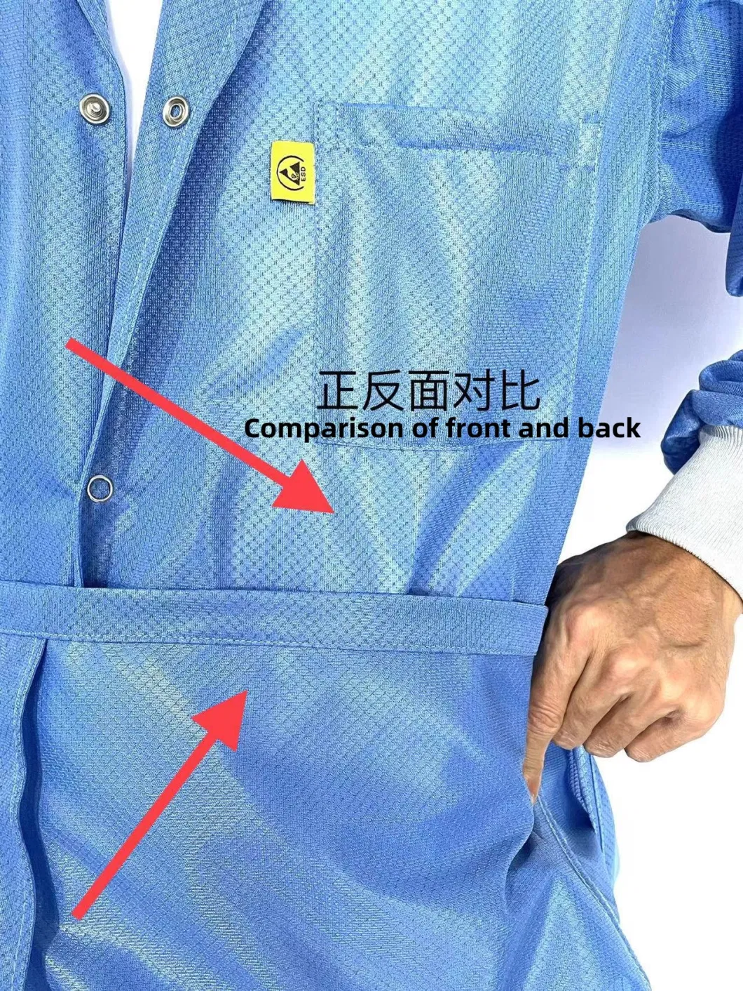 Cleanroom Comfortable ESD Polyester Smock Anti-Static Work Clothing Lab Coat