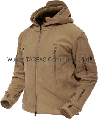  Giacca in pile con cappuccio - uomo con tasche e zip giacca calda invernale Tactical Jacket