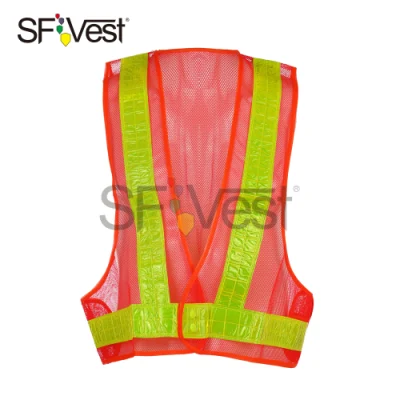 PVC poco costoso Running High Reflective Sport Mesh Hi Viz lavorando Cintura di sicurezza cintura arancione Caccia Vest di sicurezza riflettente