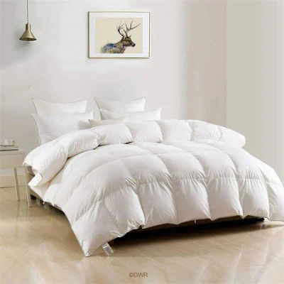  Vendita all′ingrosso 100% cotone Bianco anatra anatra piuma Comforter giù Inserto trapunta in seta trapuntata