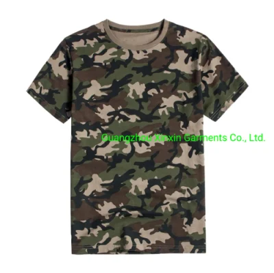  T-shirt da escursionismo tattico all′aperto da uomo Camouflage caccia a manica corta Arrampicata Camicia Abbigliamento sportivo traspirante (W2264)