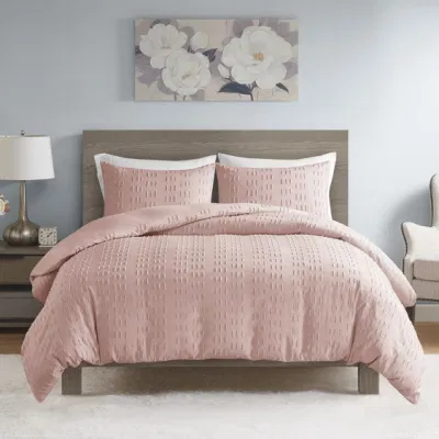 Nuovo modello di lusso per tutte le stagioni lenzuola in tessuto a righe con clip Comforter Set alta qualità 100% poliestere rosa clip letto jacquard piumone Set di coperture