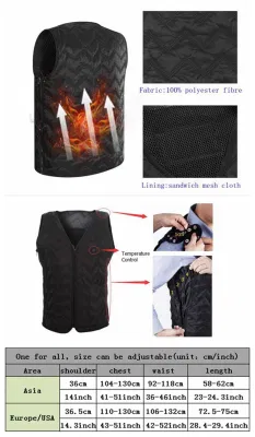 2022 caldo vendente inverno freddo stagione intelligente costante di riscaldamento Giubbotto elettrico ricaricabile da uomo Unisex Vest riscaldato USB per Donne