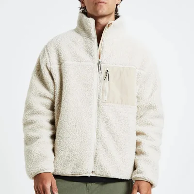 Abbigliamento Produttore Custom Ricamo giacca in pile Premium zip up Sherpa Giacca in pile da uomo