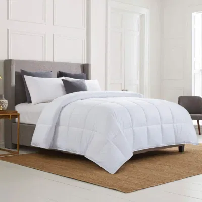 Oeko-Tex100 certificato bianco pettinato guscio di cotone in fibra di poliestere alternativa Riempito Custom Box modello Design trapuntato Hotel / Home Bed Inserto per comforter