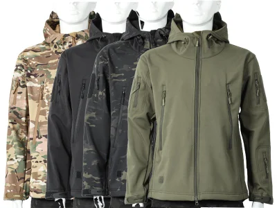 Jinteng Men impermeabile antivento militare stile Abbigliamento maniche lunghe inverno Giacca tattica da combattimento Softshell per soldati