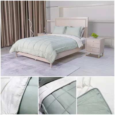 Fornitore fabbrica microfibra spazzolata alternativa Comforter Green Color Solid Quilt Piumone