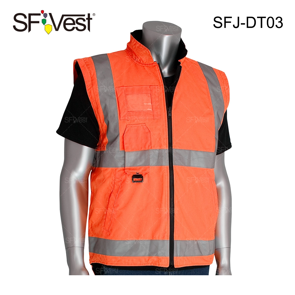 Safety New Design Wholesale Hi Vis 3 in 1 Jacket Reflective Winter Jacket with Detachable Sleeve