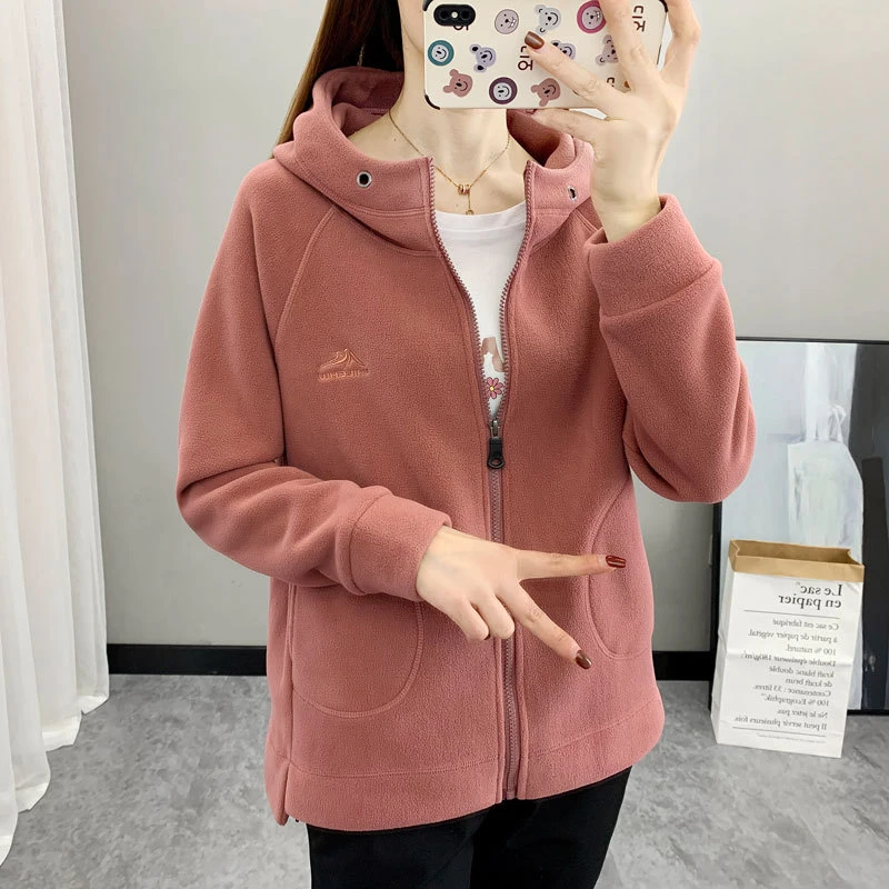 Autumn and Winter Outdoor Warm Fleece Jacket Women&prime; S Coat Sports