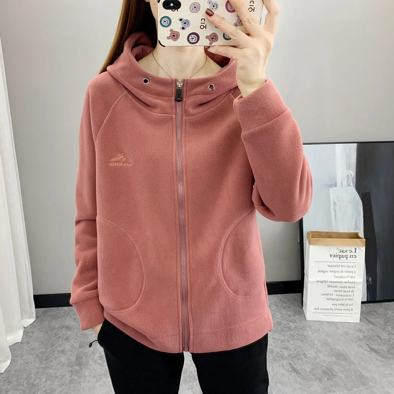 Autumn and Winter Outdoor Warm Fleece Jacket Women&prime; S Coat Sports