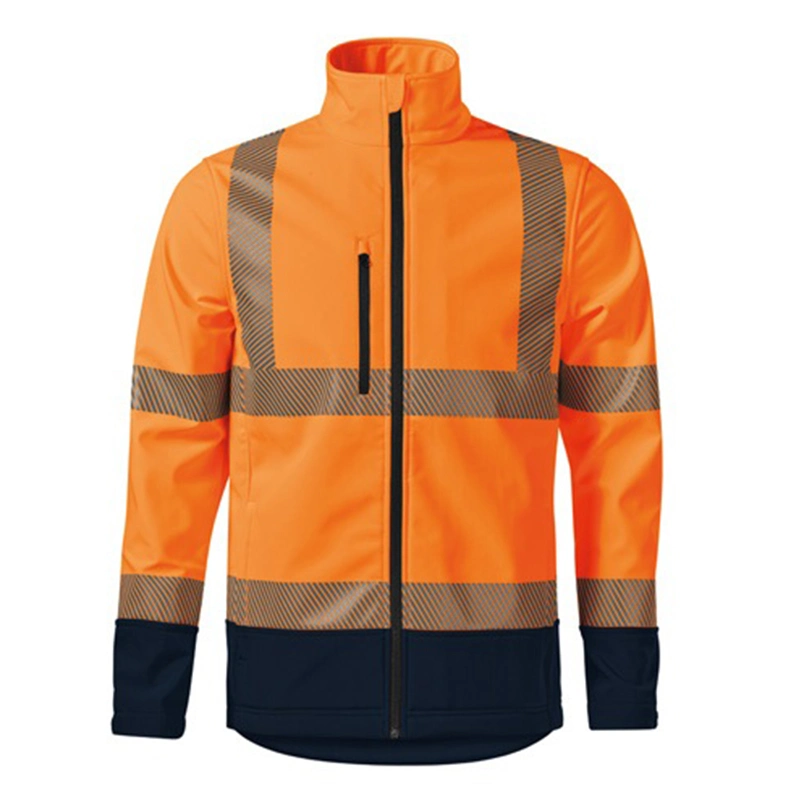 High Visibility Safety Sweatshirt Supplier Reflective Jacket for Men with Black Bottom Fleece Jacket Construction Winter Coat