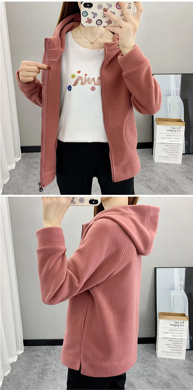 Autumn and Winter Outdoor Warm Fleece Jacket Women&prime; S Coat Sports