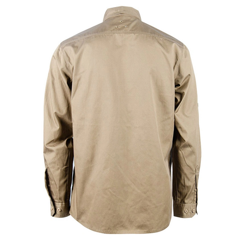 Custom Long Sleeve Solid Color Industrial Shirt Work Wear Shirt Manufacturer Turn Down Work Wear