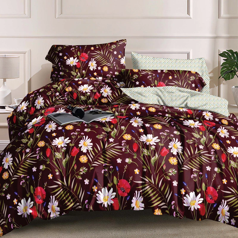 High Quality Polyester and Cotton Duvet Cover Flat Sheet Bedding Set Duvet