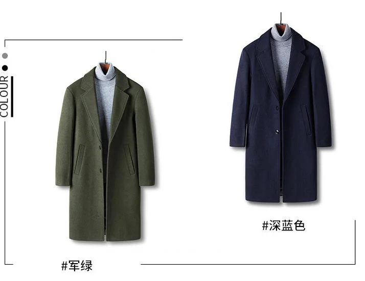 Source Manufacturer High Quality Wholesale Fabric Wool Coat/Can Export Seiko Fine Cut Medium Length Wool Coat 2021 New Arrival