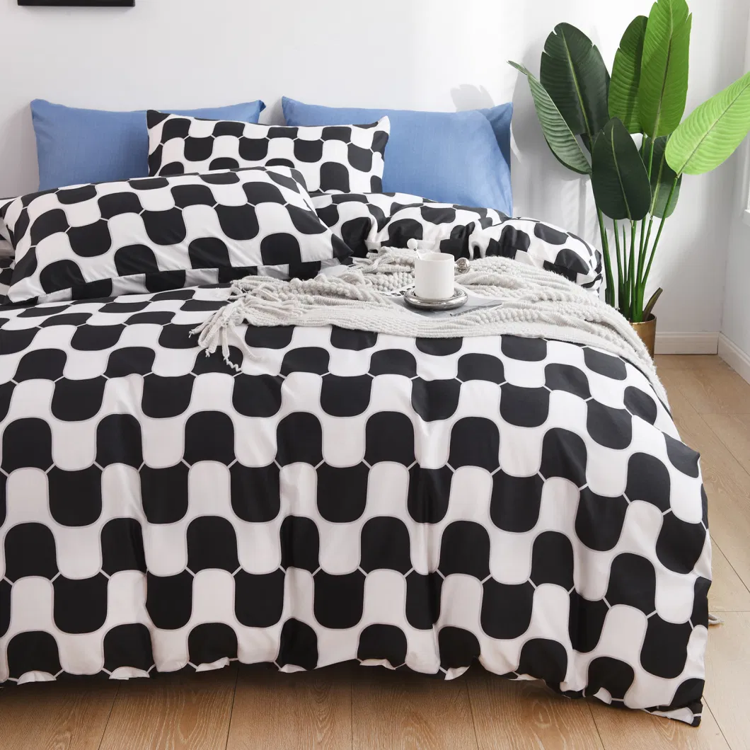 China Manufacturer Supply Modern Luxury Geometric Pattern Complete Queen Duvet Cover Bedding Set