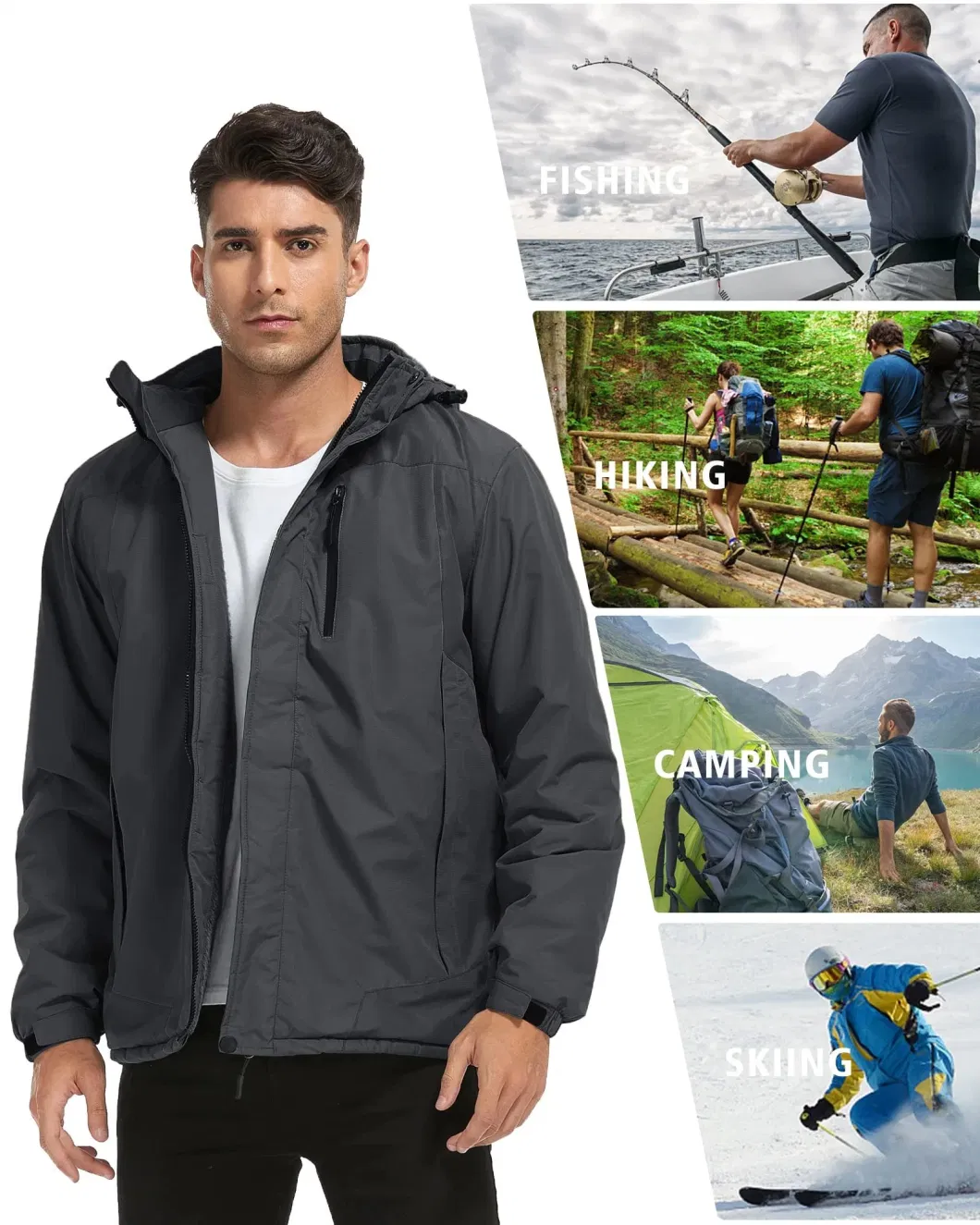 Asiapo China Factory Men&prime;s Winter Ski Snow Jacket Mountain Waterproof Windproof Breathable Rain Jacket